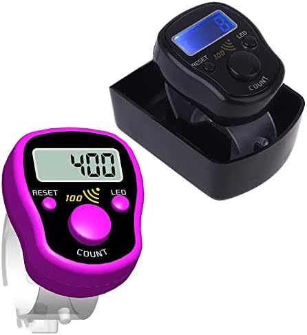 PHONEX Tally Counter Clicker: Digital Finger Counter Tasbeeh Handheld, Pitch Counters for Accurate Tracking in Coaching, Knitting, Fishing, Golf, and Rowing. Beeps at Every 100 Counting - Set of 2