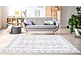 Tapis Synthétique Beige Vente-unique - Tapis style berbère JAVA - 160 x 230 cm - Beige et motifs multicolores
