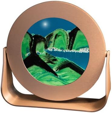 Exotic Sands USA Manufacturer Direct - Rd62 Small Round Silver Frame (Summer Turquoise) Best Corporate Gift! Sand Pictures by Inventor William Tabar. Voted Top 10 Most Unique Gift! - Made in America.