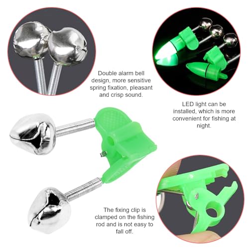 image for SenseYo 15 Pcs Fishing Bells Clips Fishing Rod Alarm with Dual Alert B
