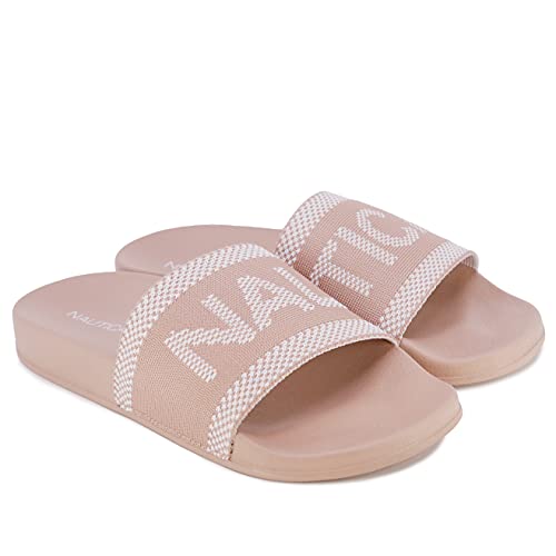 Nautica Slide atlético feminino, sapato de chuveiro, sandália de praia, escorregador de barco, Malva