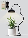 GLOWRIUM Smart Grow Lights for Indoor Plants,10W Full Spectrum Plant Lights with Bluetooth App Control, 360° Flexible Gooseneck Grow Lamp, Auto Timer 3/9/12Hrs, 10 Brightness for Small Plants, Black