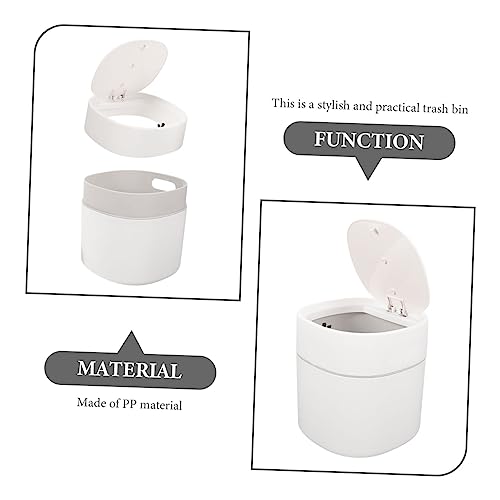Caneca de basura compacta rectangular blanca Ciieeo miniatura 3