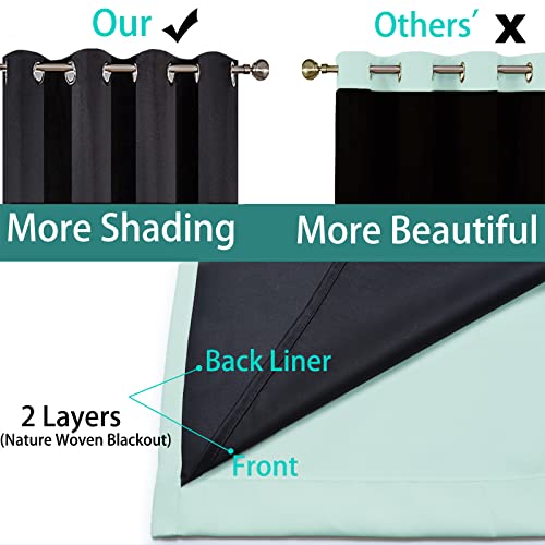 Image of Yakamok Full Blackout Curtains 84 Inches Long,Blackout Curtain Panels for Bedroom, 2 Thick Layers Grommet Top Thermal Insulated Drapes with Black Liner for Living Room(42Wx84L, Aqua, 2 Panels)