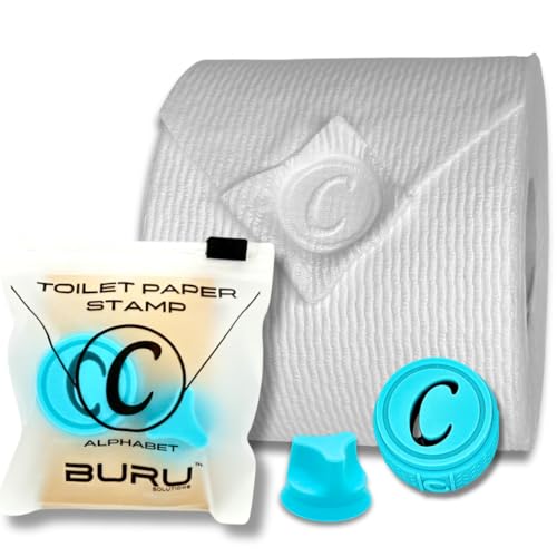 BURU SOLUTIONS Toilet Paper Stamp Alphabet (Letter C) - Add a Unique Personal Touch to Your Bathroom Decor! Enhance Home Decor. Ideal for Housekeeping, Hotels, Rentals, Home Staging Decor