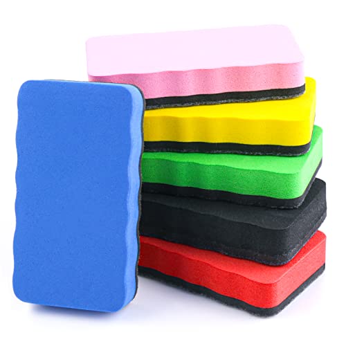 Cobee Magnetic Whiteboard Eraser, 6 Pcs Colorful Whiteboard Dry Eraser With Thick Felt Pad Magnetic White Board Erasers Chalkboard Cleaner Board For Classroom Home Office(6 Colors) #TOP6