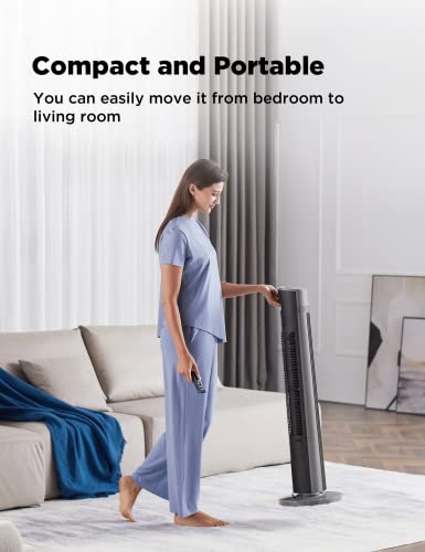 Pelonis 40''Oscillating Tower Fan | Remote Control | Quiet Stand Up | 3 Speed Settings | 3 Modes |15-Hour Timer | Led Display | For Bedroom Home Office Use| Black #TOP7