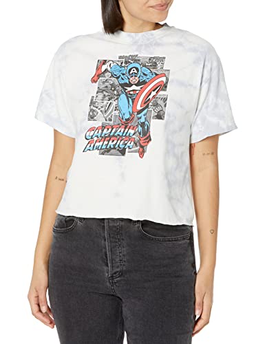 T-shirt Marvel femme bleu blanc taille L vêtement imprimé casquette comic