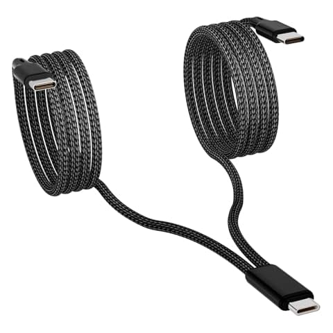 Dual USB C Charging Cable 4FT Black, Multi 2 in 1 USB C to Double USB C Cord, Type C Splitter Cable for iPhone 15/15 Pro/15 Pro Max/15 Plus, iPad Pro/Air, Samsung Galaxy S24, Carplay, in Car, Andriod Cover