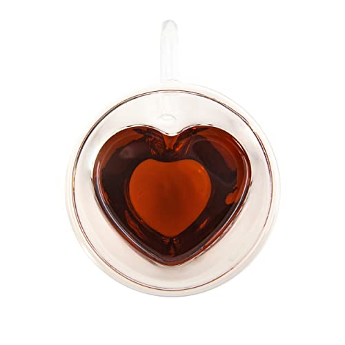 Tasse à thé double paroi cœur de 200 ml, le cadeau idéal pour la Saint-Valentin