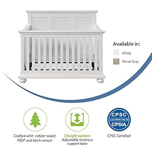 Traditional farmhouse style 4 in 1 full size convertible crib converts to bed daybed and full size bed white  urban country home decor