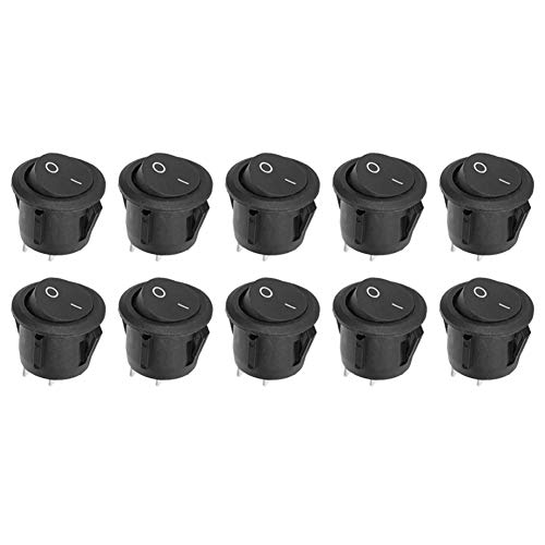 10 Pièces Interrupteur Bascules ,2 Épingler Bouton Poussoir Mini Commutateur Convient pour les Appareils Ménagers（Noir） , alimentation à découpage – vue 2