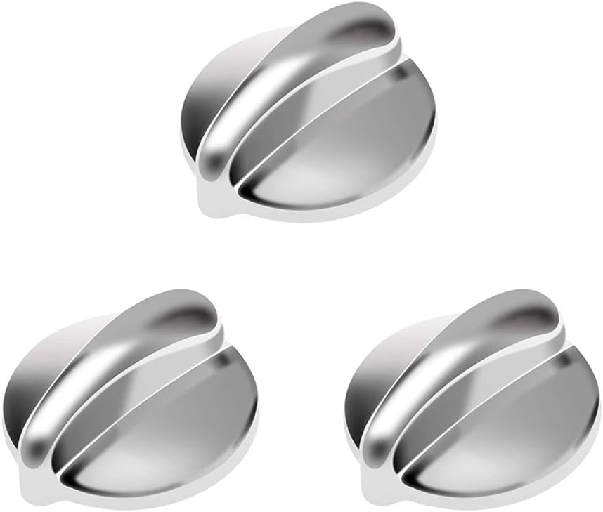 TopHomer 3 PCS WB03K10303 Profile Stove Cooktop Oven Rang Knob Replacements Compatible with GE Stove J2B912SEL1SS, J2B912SEL2SS, J2B918SEL1SS, J2B918SEL2SS, etc.