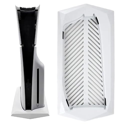 Chenkxin Vertical Stand for PS5 Slim Disc Edition Console with Built-in Cooling Vents and Non-Slip Feet, Not for PS5/PS5 Pro (White)