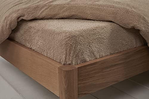 Brentfords Teddy Fleece Fitted Bed Sheet Plain Thermal Warm Soft Luxury Bedding, Duck Egg - Single