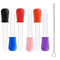 LICQIC 6 PCS Pipette Dropper Kids, 5 ml Plastic Droppers Liquid Droppers Pipettes for Candy Gummy Molds, Pet, Plant