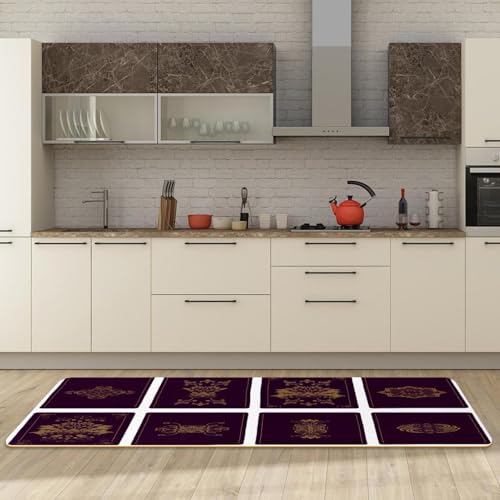 Tapete de cocina para pasillo y cuarto de lavado VAPOKF con diseño floral 3