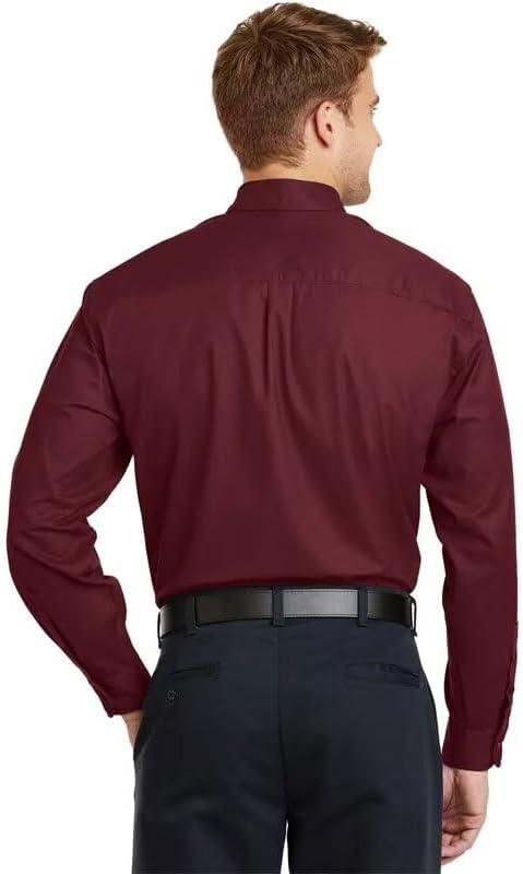 Miniatura 2 de Wangyue Camisas de vestir de manga larga para hombre, camisas casuales con botones y ajuste entallado, camisas de vestir formales con bolsillos