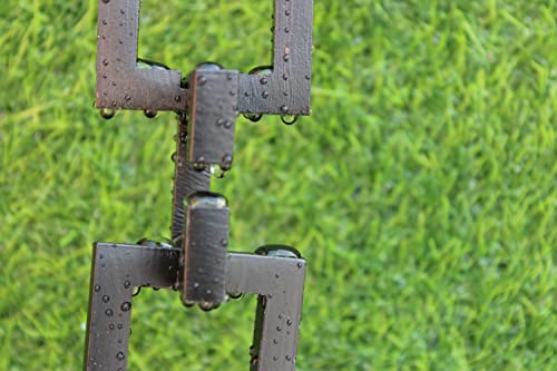 Chaîne de pluie en aluminium marron avec kit d'installation complet - 8