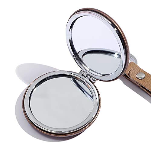 Uuyyeo Compact Mirror Keychain Pocket Mirror Magnification Makeup Mirror Round Folding Mirror Portable Vanity Mirror Travel Cosmetic Mirror For Women Girls Rose Golden #TOP1