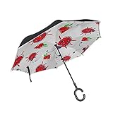 【Regalo perfecto】 Patrones con múltiples estilos para su elección. Este paraguas inverso es perfecto para usted. También es un gran regalo para mujeres, hombres, niñas en Navidad, cumpleaños, aniversario, San Valentín.
