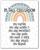 HoneyKICK Boho Rainbow Classroom Decor - 11 x 14 - Classroom Poster and Bulletin Board Decoration fo