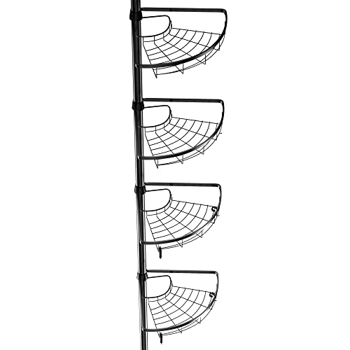 Étagère de douche réglable aspect chromé haute résistance HUOLE - 3