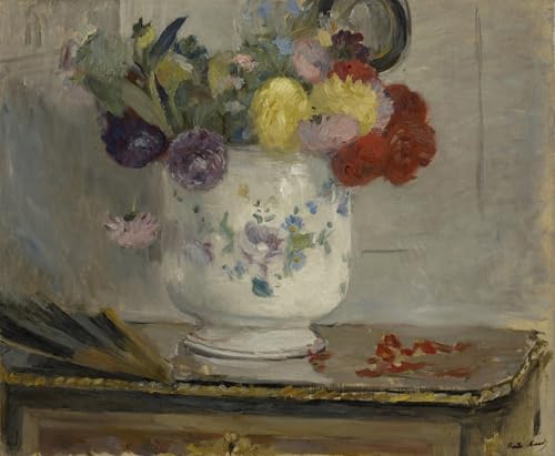 Affiche d'art Dahlias de Berthe Morisot impression sur toile modern pour salon 60x90cm
