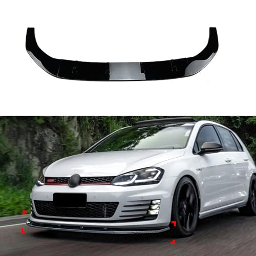 LHMM Car Front Bumper Splitter, for VW Golf 7 Golf MK7 GTI R Rline 2013-2016 Front Spoiler Diffuser Front Lip Splitter Protector Body Kit,A gloss black
