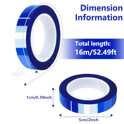UTNVBTR 6 Rolos de 10 Mmx16 M(52 Pés) Fita Azul Resistente Ao Calor, Fita de Transferência de Calor