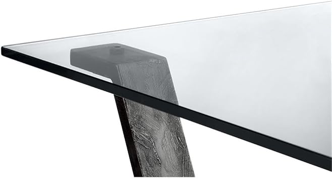 BOWERY HILL Rectangular Cocktail Table, 48 in x 30 in x 17 in, Tempered Glass Top, Reclaimed Wood and Metal, Toasted Acorn and Smoked Iron Finish, Industrial Style Living Room Coffee Table