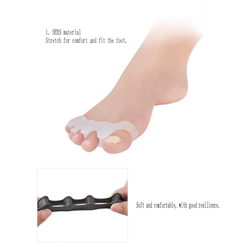 Zehenglätter, Gel-Zehenspreizer, Mittelfußpolster, Gel-Glätteisen für überlappende Zehen, Ballenkorrektur, Hallux-Valgus-Vorfuß-Schmerzlinderung