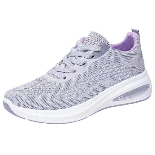 Baskets mode femme chaussures de course légères et confortables de couleur grise