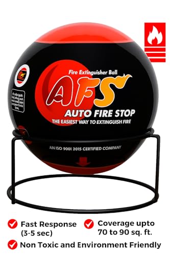 Image of AFS Fireball-Fire Extinguisher Ball /Quick Fire Off /Automatic Fire Extinguishing Fire Suppression Device with Stand & User Manual /Emergency Fireball for Home, Car, Office, (Pack of 4)