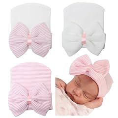3 Pack Hat: Pink & Pink Bow & White