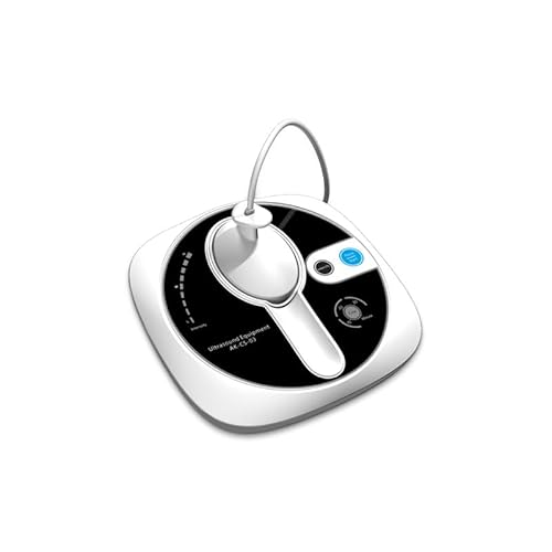 Ultrasound Therapy Machine 1MHz Portable Massage Device for Muscle and Joint Relief, 3-Level Adjustment Gears, Ultrasonic Physiotherapy Massager Device for Home Use (White-AKCS03)