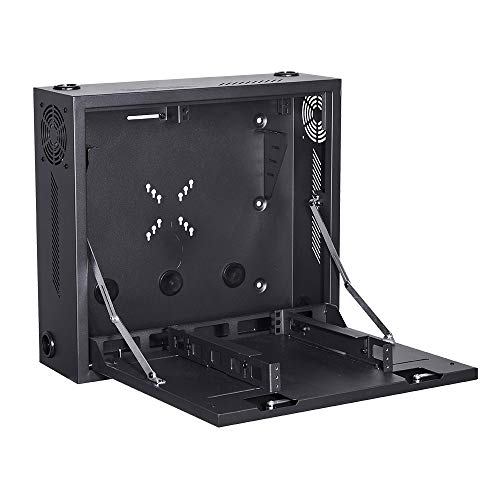 Kenuco Heavy Duty 16 Gauge Steel DVR Security Lockbox with Fan and Swing Open Top (18'' x 18'' x 5'' Black) by KENUCO - Used condition - US$94.28