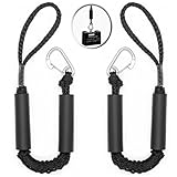 2 PK Black Bungee Dock Lines for Boats 2FT with 316 Stainless Clip Boat Accessories Marine Grade Boat Rope Boating Accessories Boat Dock Lines Jet Ski or PWC Mooring Boat Lines & Dock Ties