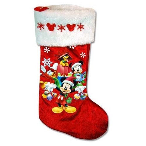 Mickey & Minnie 16" Velour Stocking with Embroidery on Cuff-image-47
