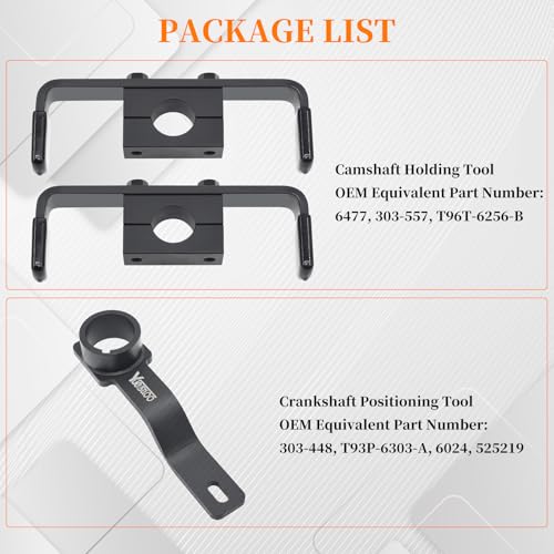 Image of 3Pcs Camshaft Holding Tool Kit with Crankshaft Positioning Tool, Compatible with Ford (F-Series Truck) F150 F250 F350 F450, Econoline Expedition 4.6L 5.4L 6.8L V8 V10, 303-557 303-448 6477 6024