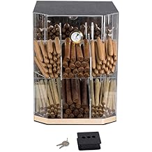 Prestige Import Group - The Franklin Acrylic Clear Cigar Humidor Table Top Display - Up to 150 Cigars