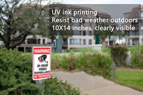 Dxyizus Signs 207 Warning Security Cameras In Use 24 Hour Video Surveillance Sign 10X14 Aluminum Uv Ink Printed,Durable/Weatherproof Up To 7 Years Outdoor For House And Business  thumb #5