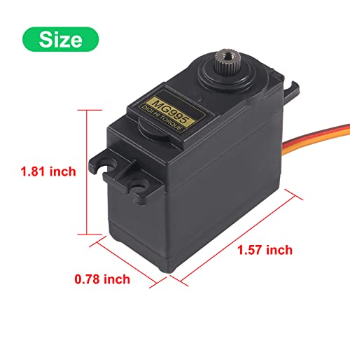 Dweii Servo Motor Mg995 Control Angle180 Metal Gear Servo 20Kg Digital High Speed Torque Servo Motor For Smart Car Robot Boat Rc Helicopter Pack Of 5 #TOP2