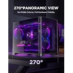 AsiaHorse Pegasus Micro ATX PC Case Dual Chamber 270° Full View Tempered Glass Huge Space MATX Gaming PC Case-360mm Radiator, RTX 40 Compatible, High Airflow Full-Tower MATX Computer Cases-Black - Image 2