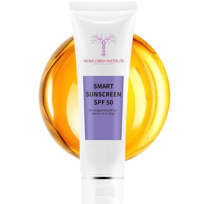 Smart Sunscreen for Face SPF 50 Sensitive Skin Sunblock Men & Women Clear Broad Spectrum Non-Comedogenic Heliocare by Nova Derm Institute (1 fl oz)