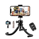Tymoosty Phone Tripod Stand Flexible, Tripod for iPhone with Wireless Remote, Portable Cell Phone Tr