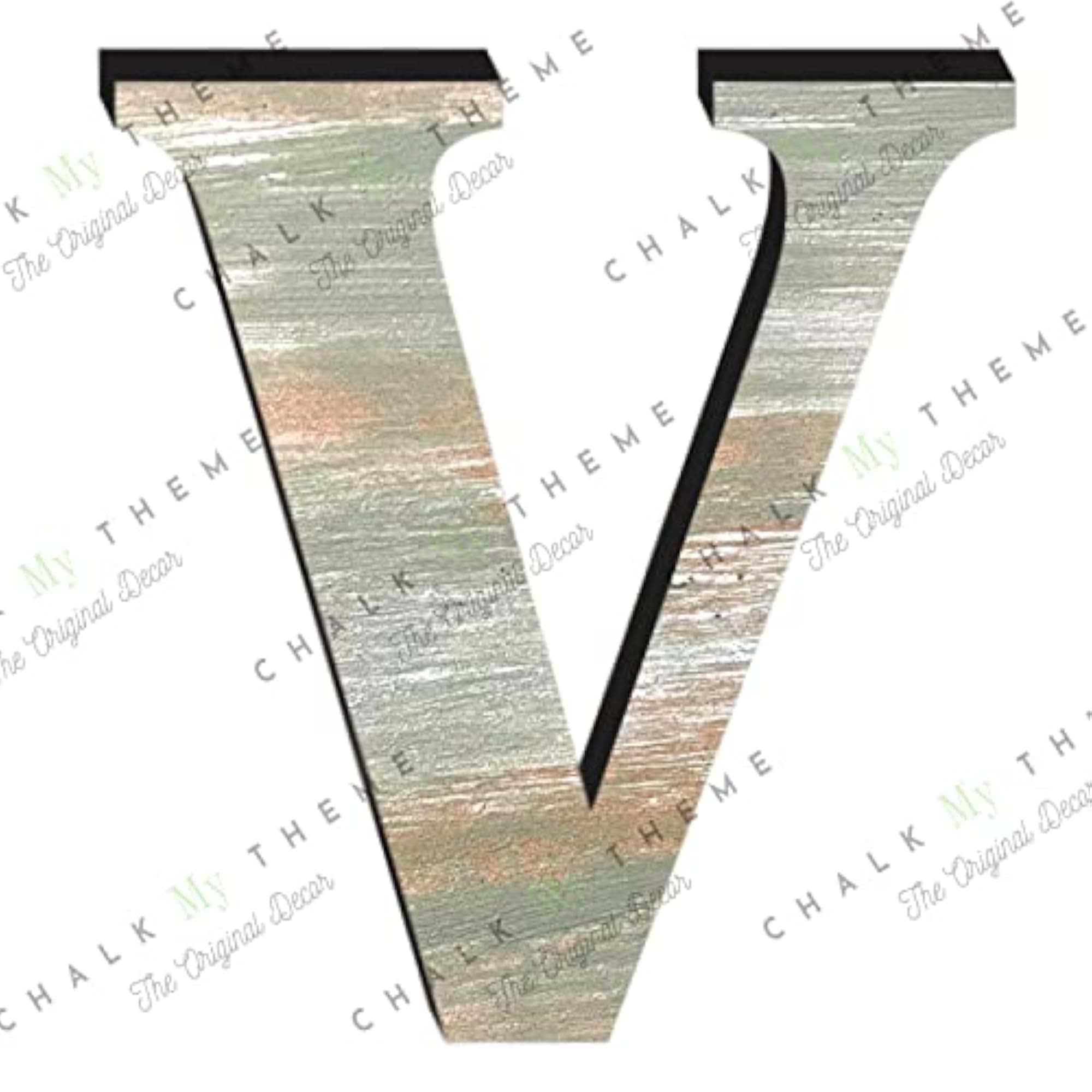Wooden Alphabet Letter V for Wall Decoration
