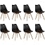 White Table + 8 Black Chairs