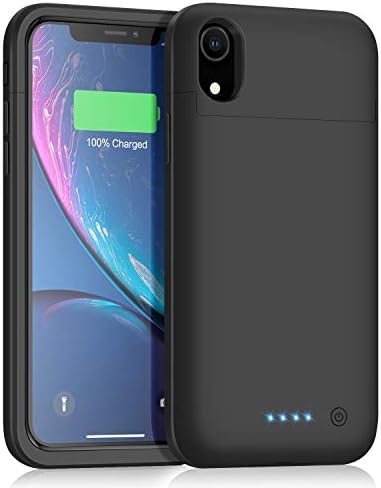 Kioson Battery Case for iPhone XR [5500mAh], Upgraded Portable Charging Case Extended Battery Pack for iPhone XR Charger Case (6.1 inch)- Black