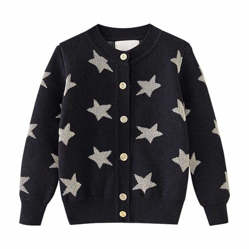 Toddler Baby Girls Boys Knit Cardigan Sweaters Long Sleeve Crewneck Star Cardigans Knit Tops Knitwear Fall Winter Outfit